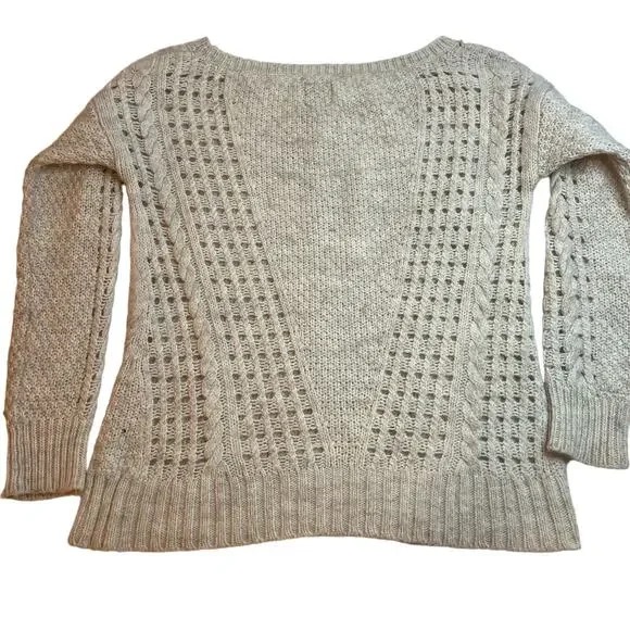 American Eagle Alpaca Wool Blend Sweater Women's Large Cozy Cable Knit Pullover - Picture 2 of 11